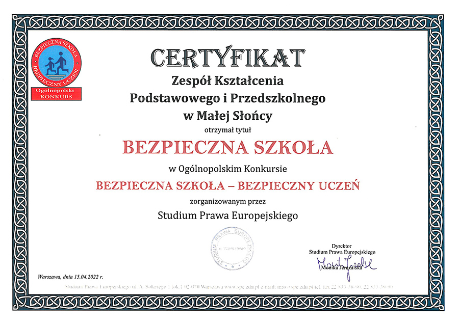 Bezpieczna Szkoła - Bezpieczny Uczeń