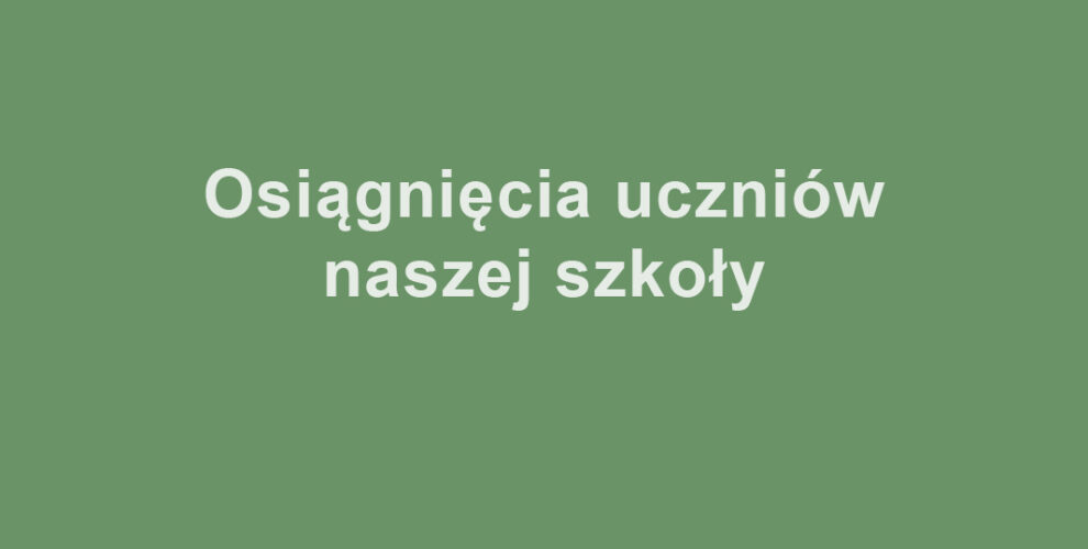 Osiągnięcia uczniów naszej szkoły